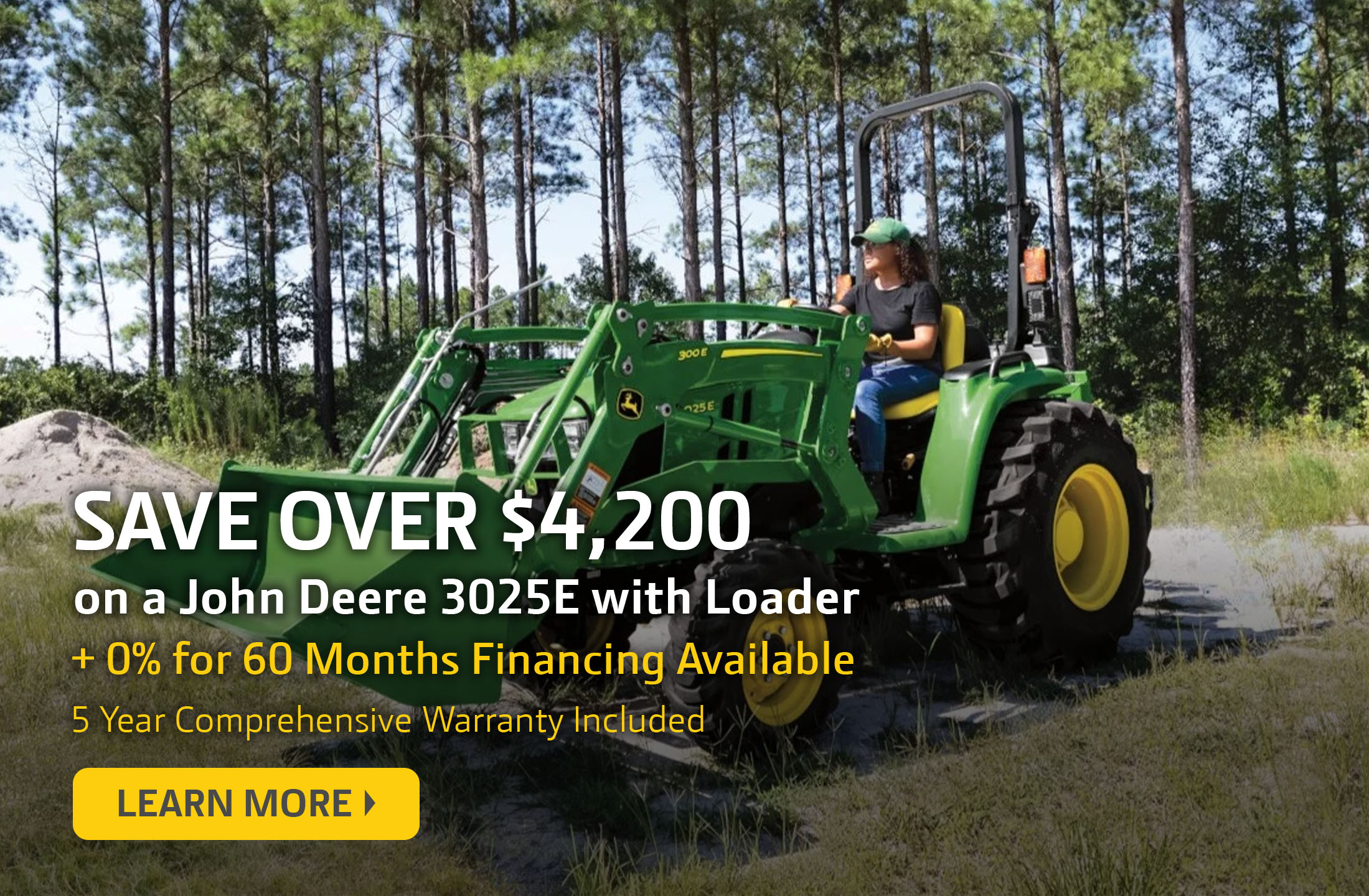 Save on this John Deere 3025E Package